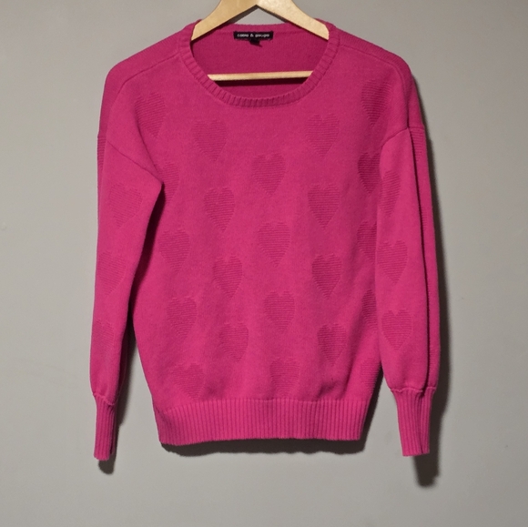 (3for $15) pretty pink Heart Knit Sweater - Picture 2 of 5